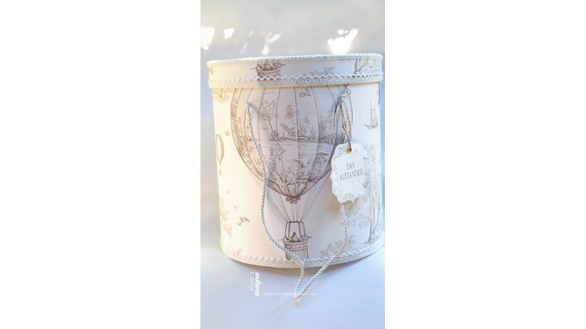Trusou botez alb cu gri pentru baieti Baby Dior Grey Jungle 14